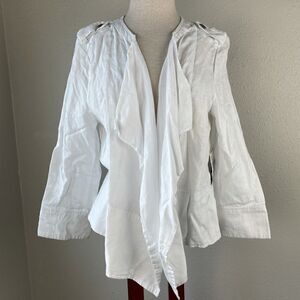 NWT Luciano Dante White Linen Jacket Top Size L